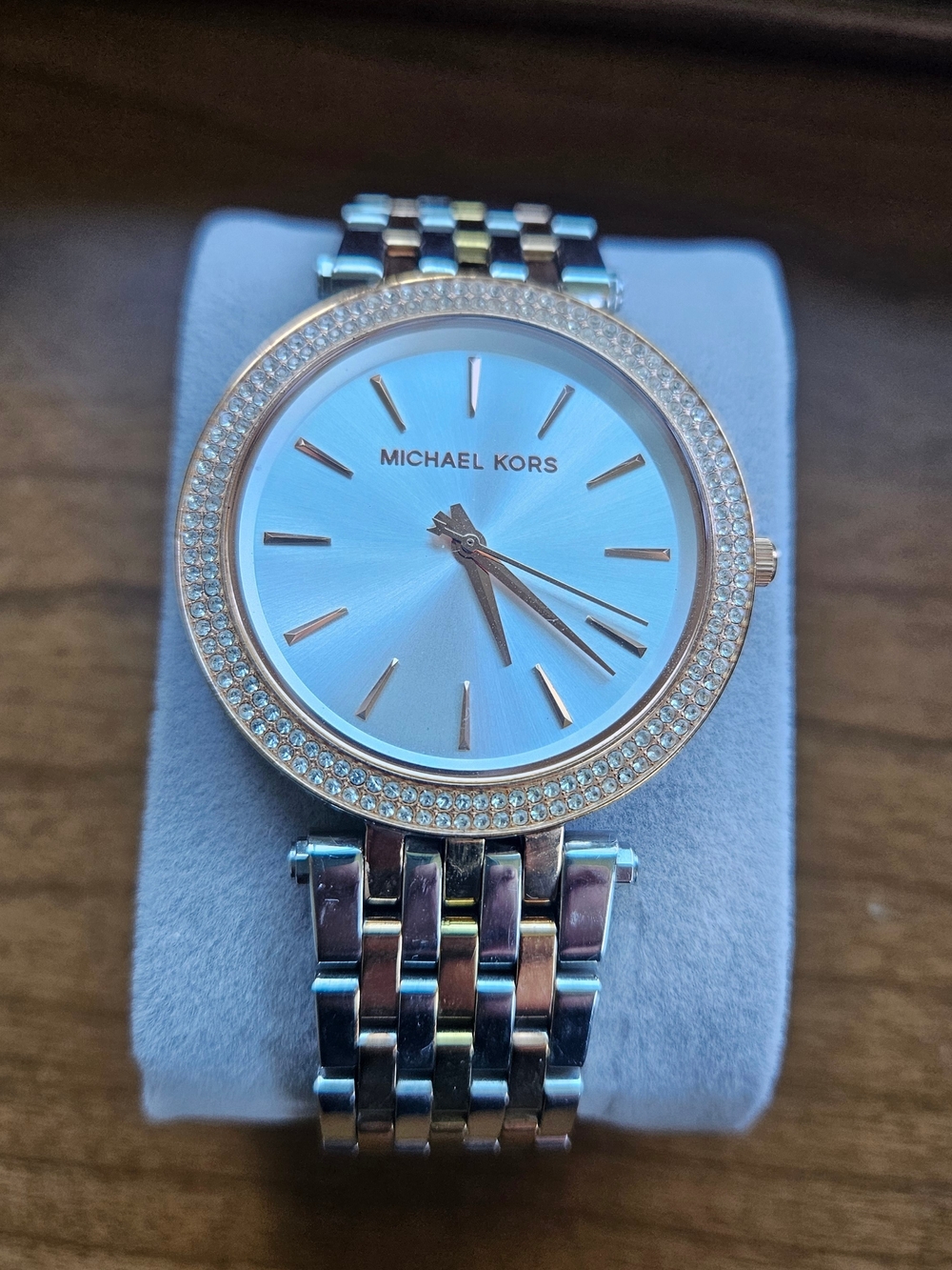 Michael Kors Light MOP Dial Two-Tone Crystal Bezel Watch